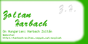 zoltan harbach business card